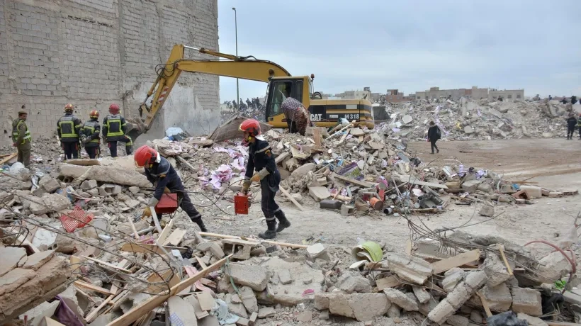 Edificios derrumbados en Marruecos.
