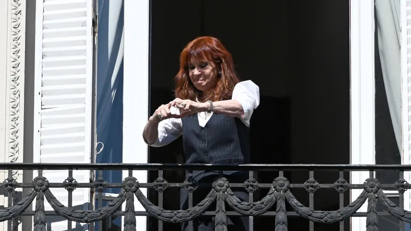 Cristina Fernández en su balcón.