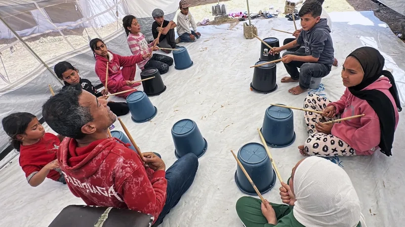 La sede de Gaza del conservatorio nacional palestino de música.