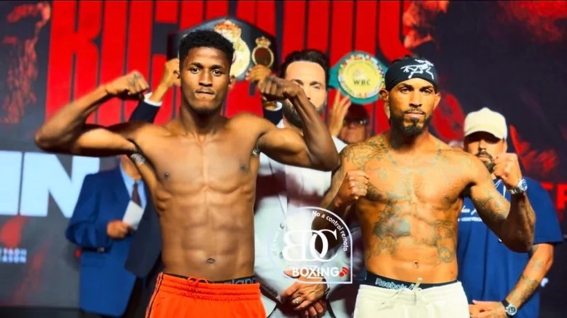 El colombiano Jhon Orobio (izquierda) y su rival estadounidense Jonathan Montrel. 