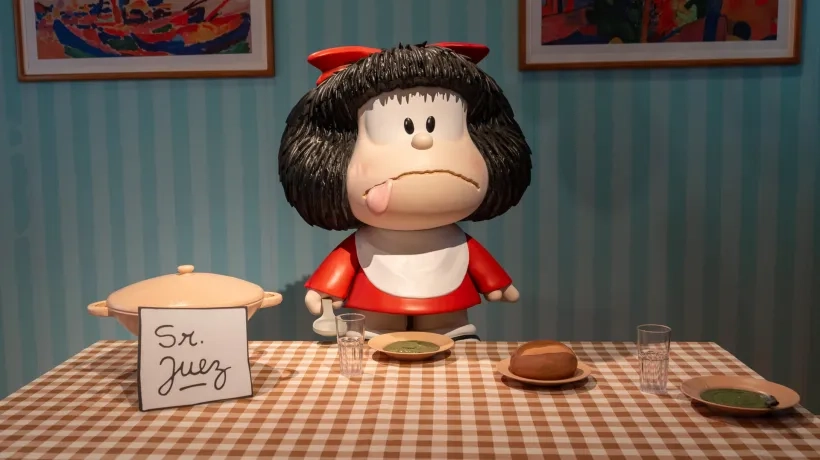 Escenografía de la exposición Mafalda Inmersiva.