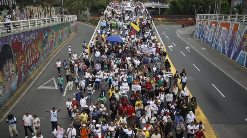 Manifestación contra el Gobierno en Bogotá.