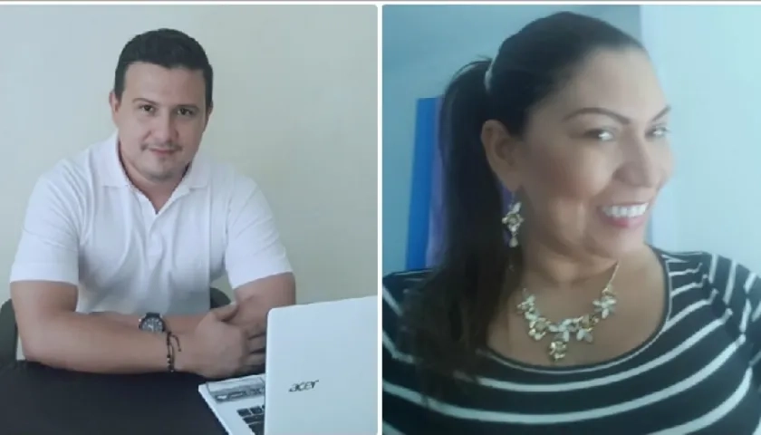 Roberto Peña Rodríguez, gerente de la ESE de Hatillo de Loba, y la alcaldesa Maryolis Isabin González Amaris.