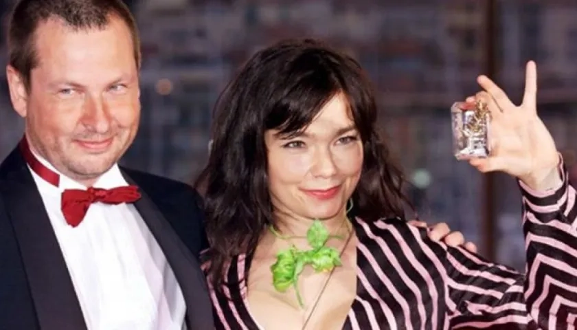 Lars von Trier junto a Björk en Cannes.