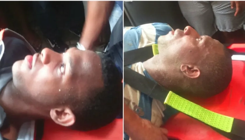 En la foto los dos obreros heridos.