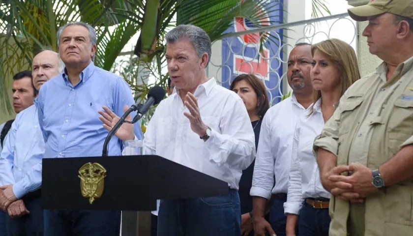 El Presidente Juan Manuel Santos, dando a conocer los resultados del encuentro.