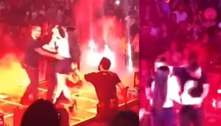 Momento en el Maluma rechaza a una fan.