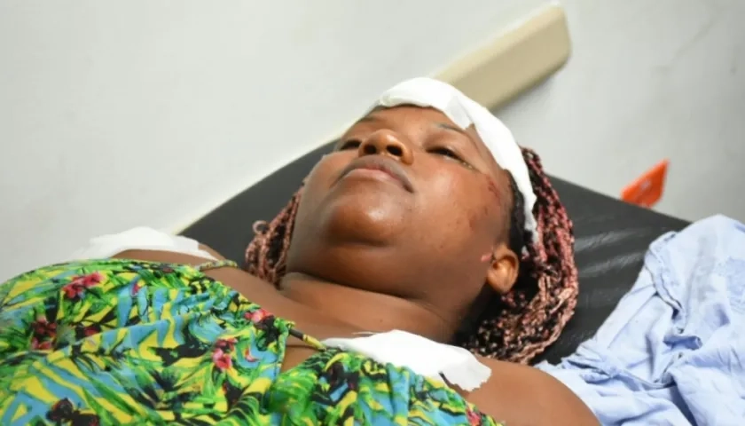 Zoila María Cassiani, cuando recibía atención médica.