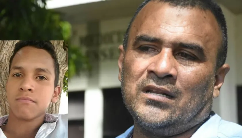 Samir Alfredo Zapata Sanjuanelo, en el recuadro. Su tío Heberto Sanjuanelo explica cómo murió.