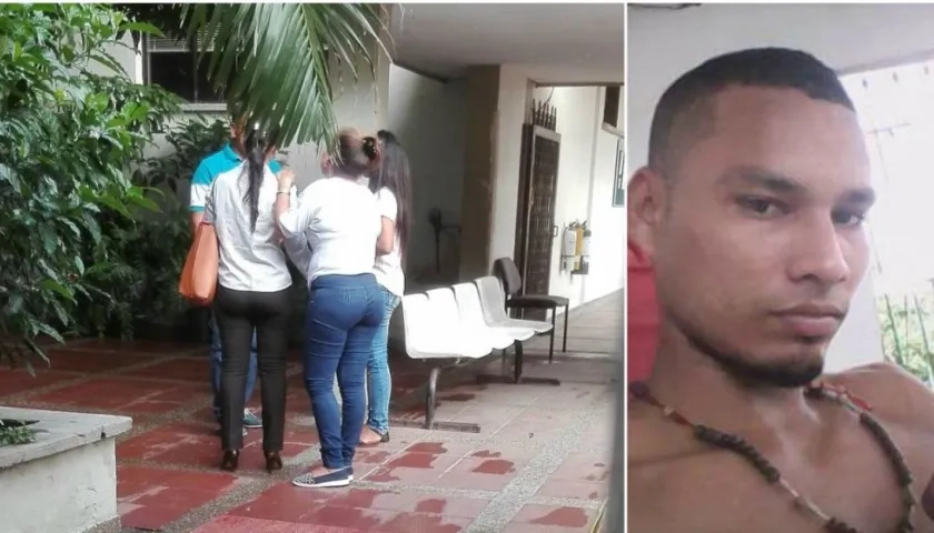 Familiares de Jesús Rodríguez en Medicina Legal e imagen en vida de la víctima.