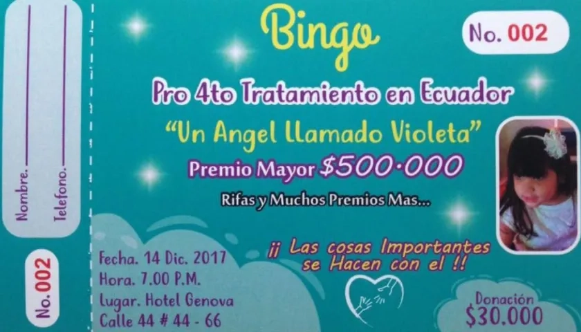 Boleta del evento.