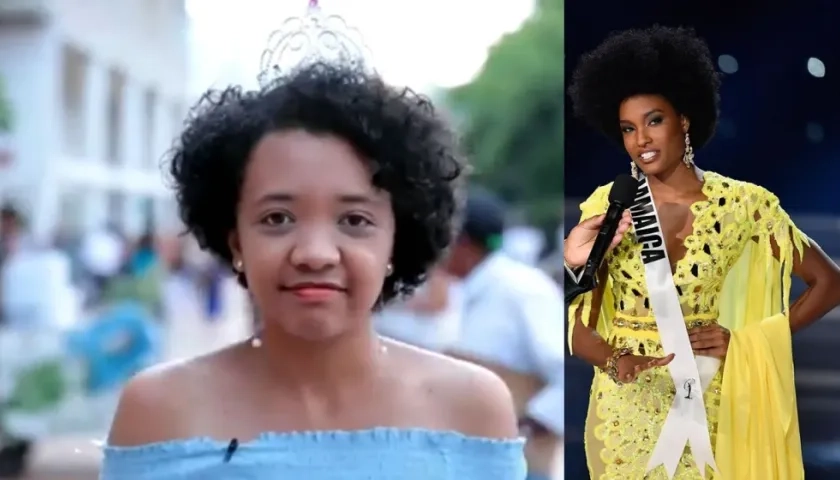 La diseñadora, periodista y bloguera Laura Romero y Miss Jamaica Davina Bennett.