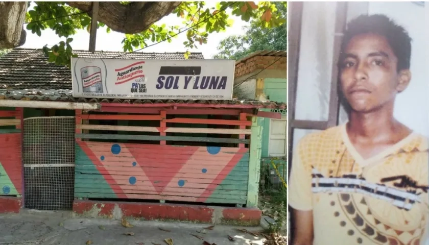 Lugar de los hechos y foto en vida de Emanuel Rodríguez Escorcia.