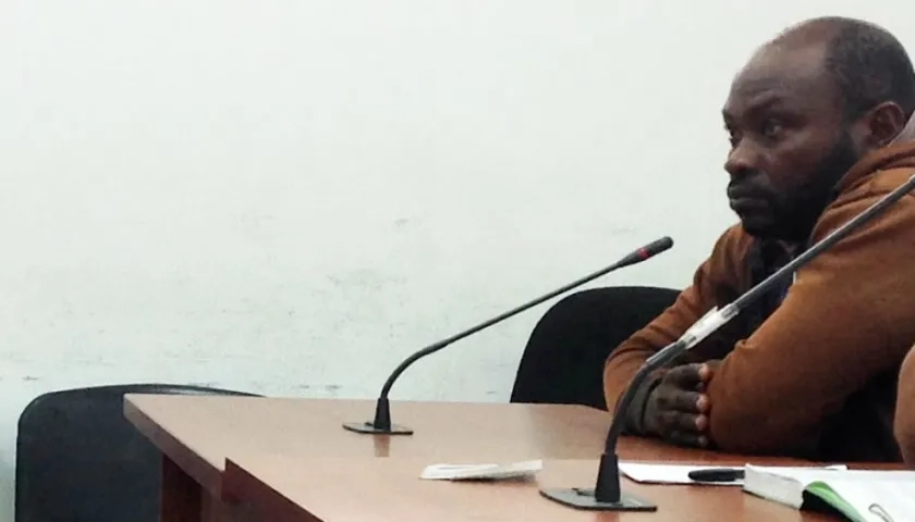 Carlos Andrés Cáseres durante la audiencia en el día de hoy.