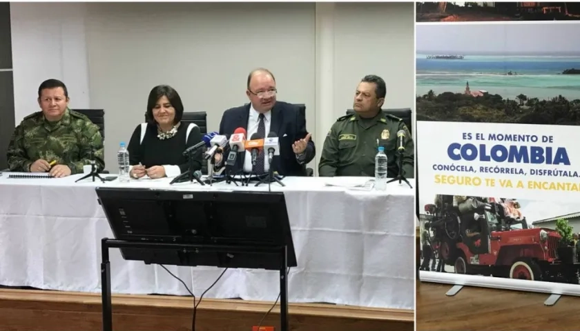 El Ejército, MinComercio, MinDefensa y la Policía, en la presentación de Seguro te va a encantar en Navidad.