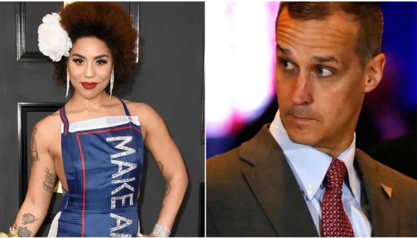 La cantante estadounidense Joy y el exjefe de campaña Corey Lewandowski.