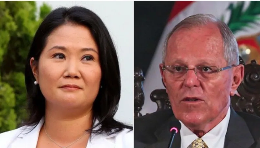 Keiko Fujimori y el presidente de Perú, Pedro Kuczynski.