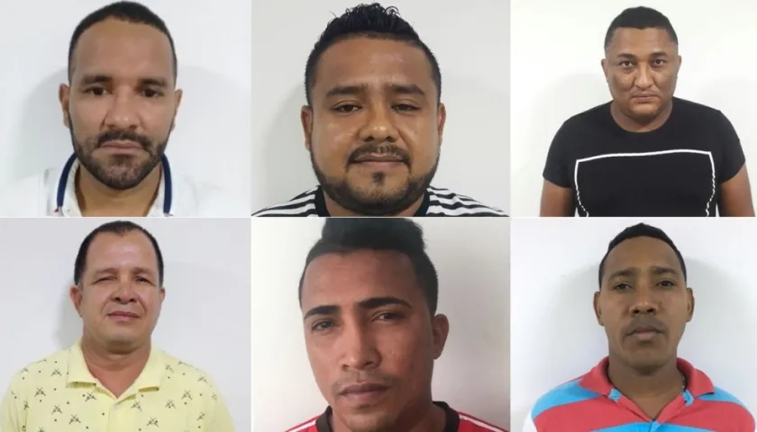 Los seis presuntos miembros de la banda 'Los bagres', especializados en hurtar motocicletas.