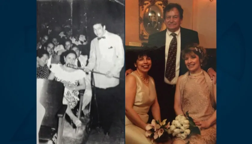 Osvaldo Villanigro en una de sus facetas y también con sus hijas Patricia y Marta.