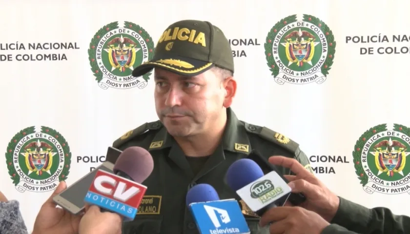 El teniente coronel Hugo Molano, comandante operativo de la Policía Metropolitana de Barranquilla.