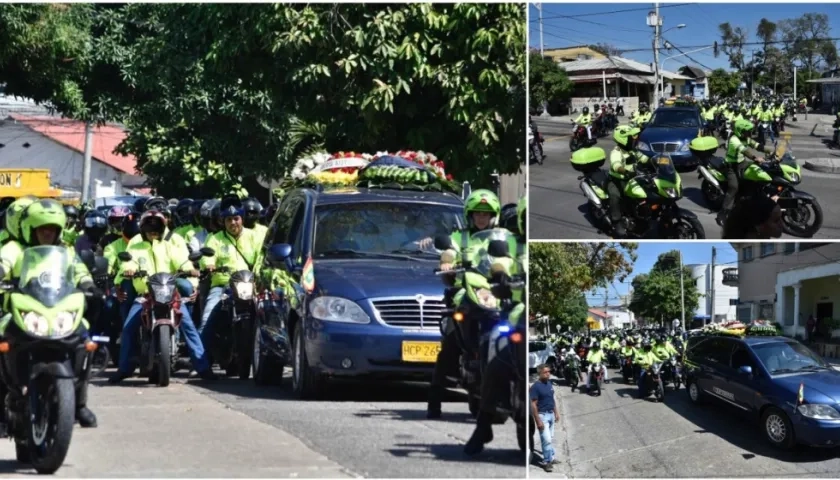 Una caravana acompañó al patrullero.