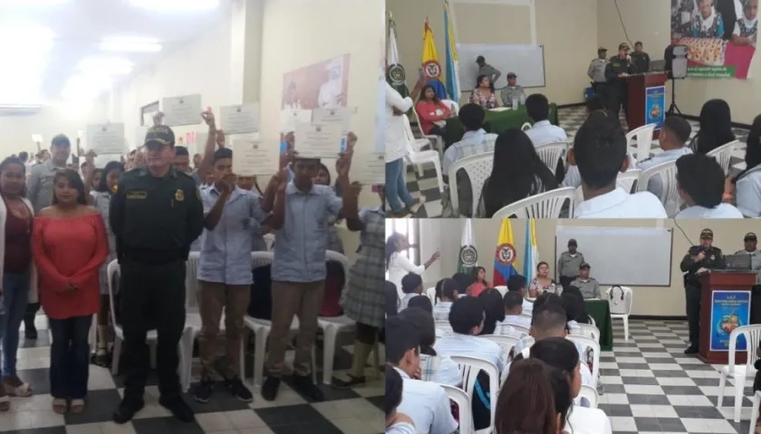 Actividad de la Policía en Puerto Colombia.