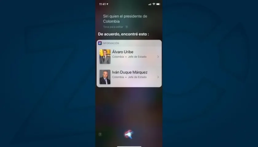 La respuesta de Siri ante el interrogante. 