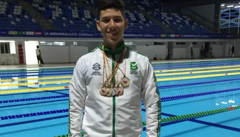 El nadador barranquillero Diego Becerra Herrera.