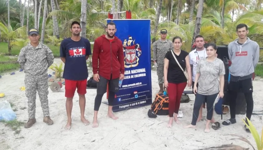 Los seis migrantes que pretendían llegar a Nicaragua en condición irregular.