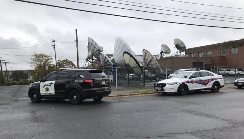Estudio de televisión del canal 13, WNYT, una filial de NBC en el condado de Albany.