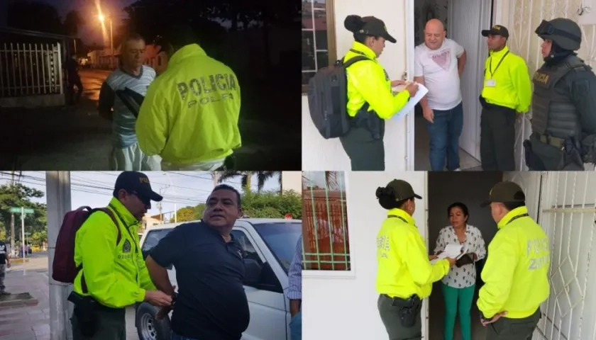 Los capturados por parte de la Policía y el Gaula Militar.