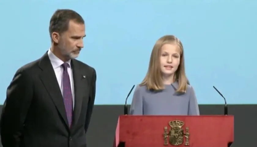 El Rey Felipe de España y la princesa Leonor.