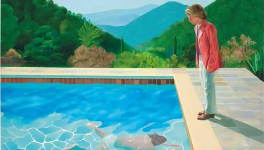 Obra "Portrait of an Artist (Pool With Two Figures)", de 1972 de David Hockney.