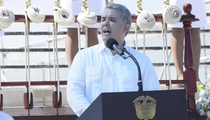 El Presidente Duque al despedir la expedición científica.