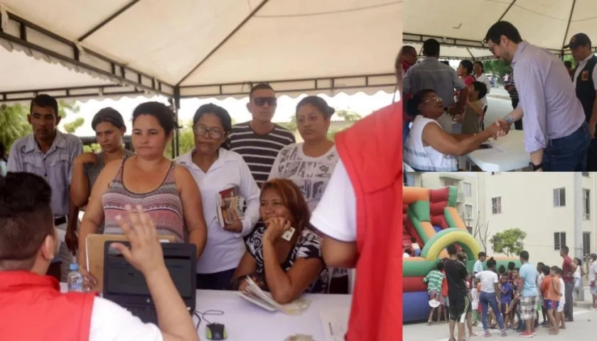 Habitantes de Villas de San Pablo durante la jornada.