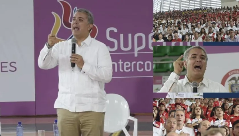 Presidente Iván Duque en la final de los Juegos Supérate 2018.