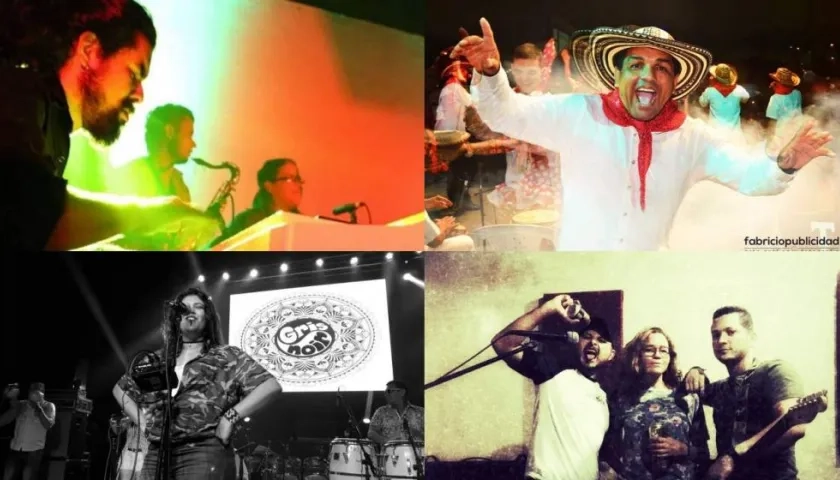 Varios de los artistas invitados: La Caribbean, Pedro Tapia y Cumbia Caribe, Gris Noir y Santo Calor.