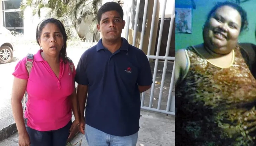 Samirna Avila prima de la fallecida, su cuñado Luis Mujica y Naila Patricia Zárate Camargo.