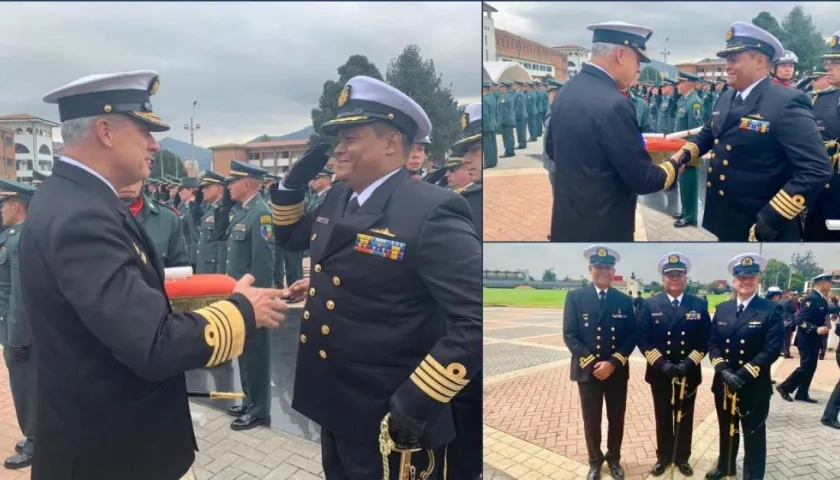 El Capitán de Puerto de Barranquilla Germán Augusto Escobar Olaya, en la ceremonia de ascenso al grado de Capitán de Navío.