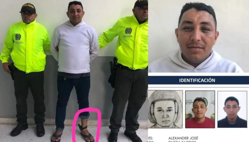 Alexánder José Rivera Barrios, alias Willy, capturado por la Policía.