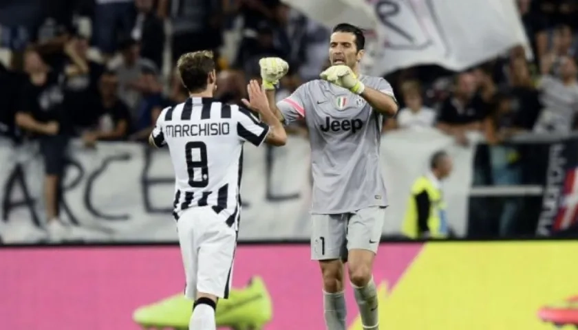 Claudio Marchisio y Gianluigi Buffon.