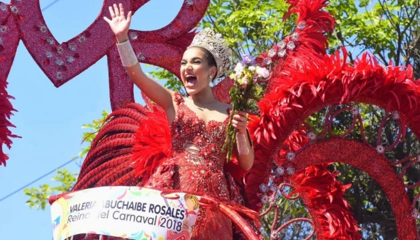 Reina Valeria Abuchaibe, durante la Batalla de Flores.