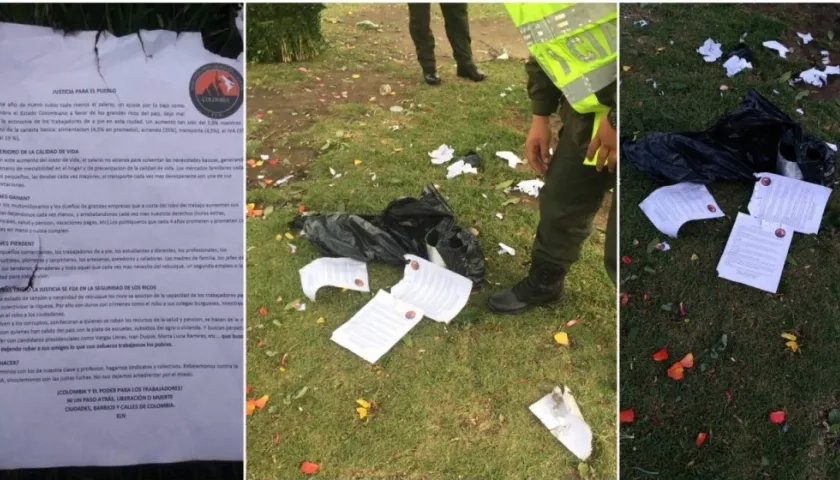 Este es uno de los panfletos del ELN.