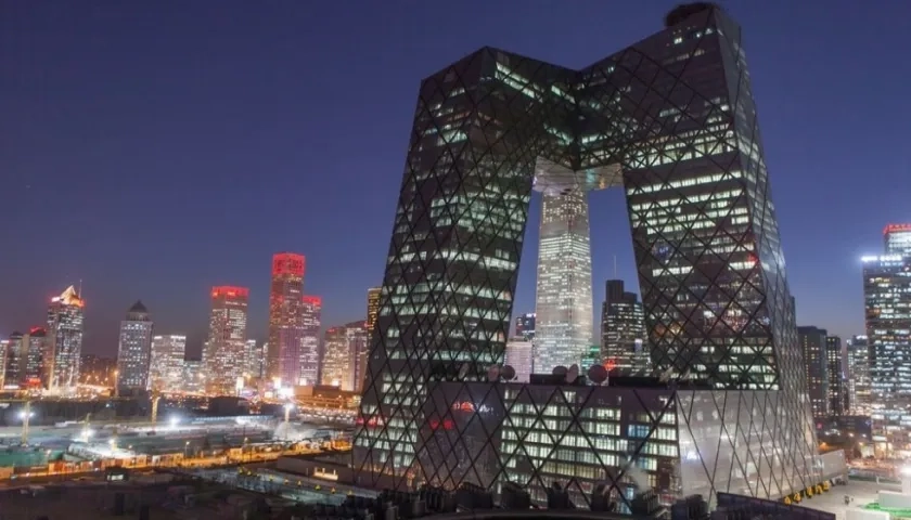 Edificio de la televisión estatal china CCTV.
