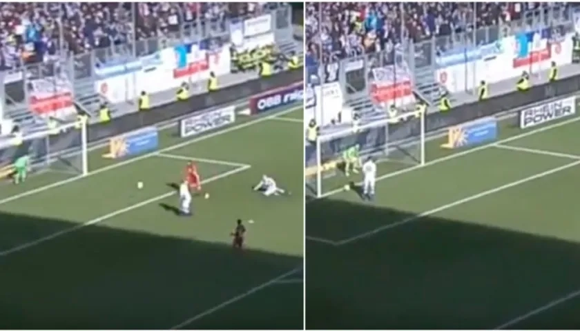 Momento en el que se concreta el gol.