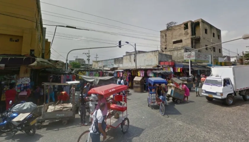 Carricoches en el centro de Barranquilla.