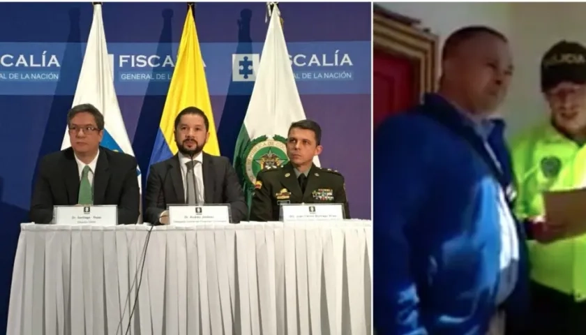 Rueda de prensa de autoridades y Jobany Édison Peña Pérez.