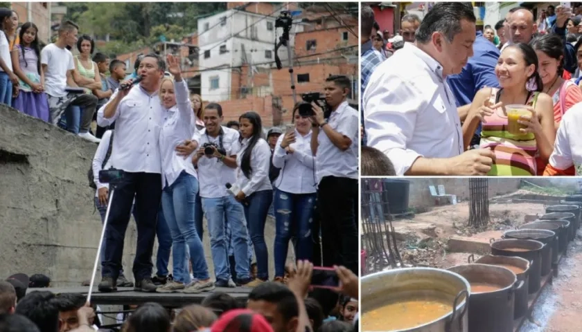 El candidato Javier Bertucci durante el acto de campaña.