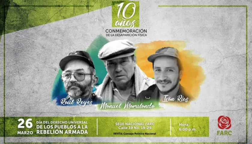 Raúl Reyes, Manuel Marulanda Vélez e Iván Rios