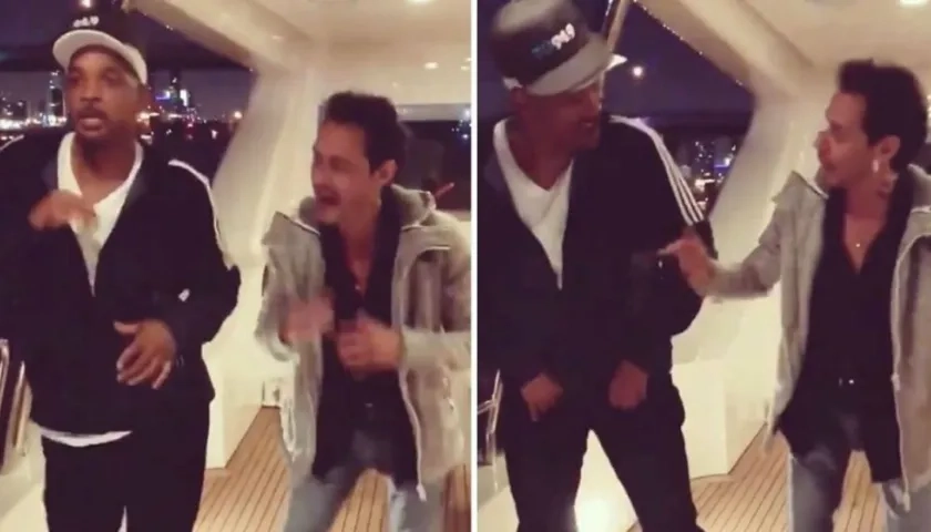 Momentos en que Will Smith baila salsa junto a Marc Anthony.